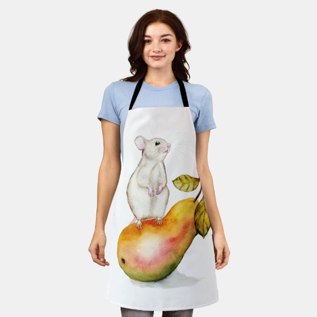 Delantal Charming Mouse on a Pear (Gastado)