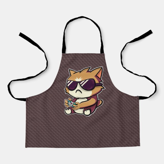 Delantal Chat Gamer - Design pour Geeks (Anverso)