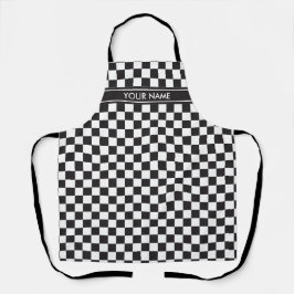 Delantal Checker negro y blanco