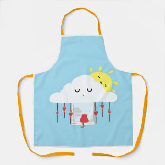 Delantal Cheerful Cat & Sunny Cloud Apron