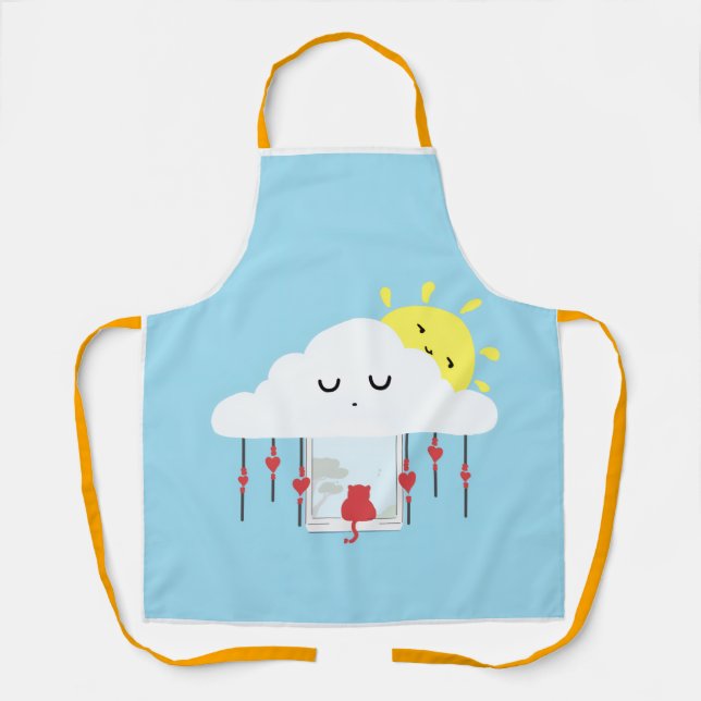 Delantal Cheerful Cat & Sunny Cloud Apron (Anverso)