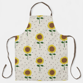 Delantal Cheerful Sunflower Pattern Apron | Original Hand-D