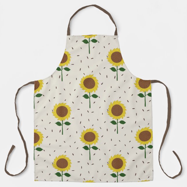 Delantal Cheerful Sunflower Pattern Apron | Original Hand-D (Anverso)