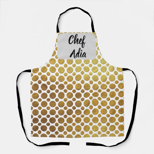 Delantal Chef Adia con patrón decorativo (Anverso)