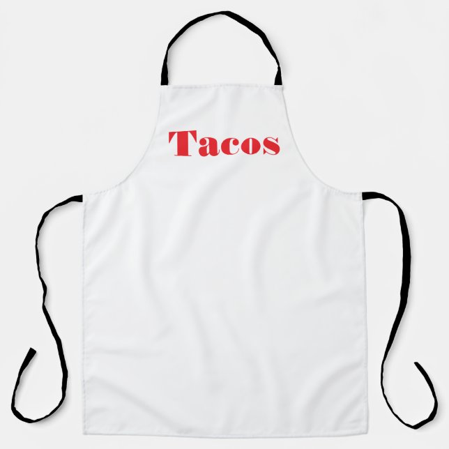 Delantal Chef blanco con el logotipo de TACOS (Anverso)