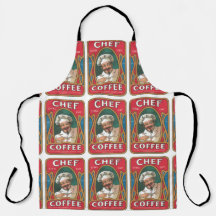 Chef café vintage art nouveau cocina azul rojo