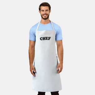 Delantal "Chef" cocinero, cocina blanco negro