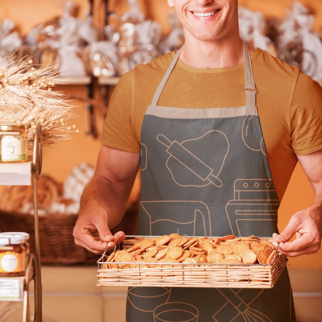 Delantal Chef Dad Master Baking & Cooking Fun Utensil Gris (Subido por el creador)