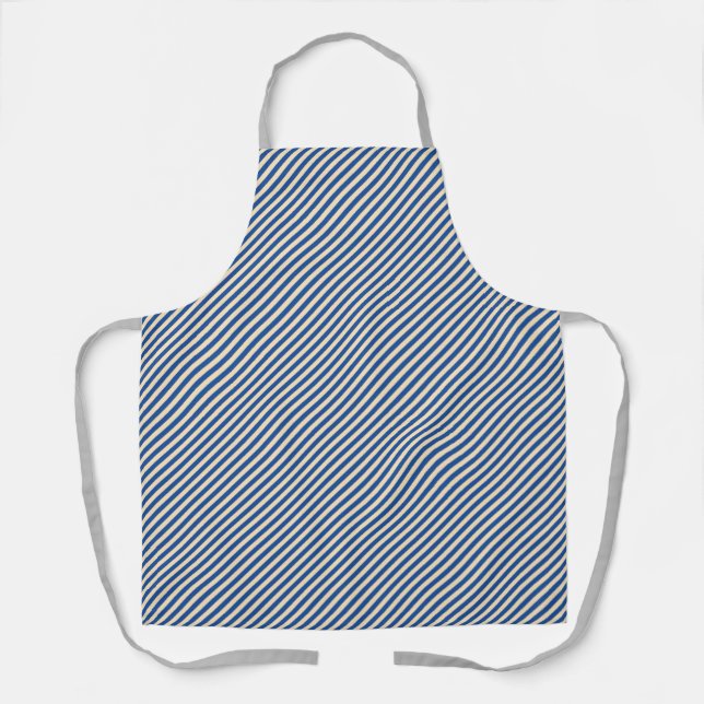 Delantal Chef de Blue Pinstripe Gray Straps (Anverso)
