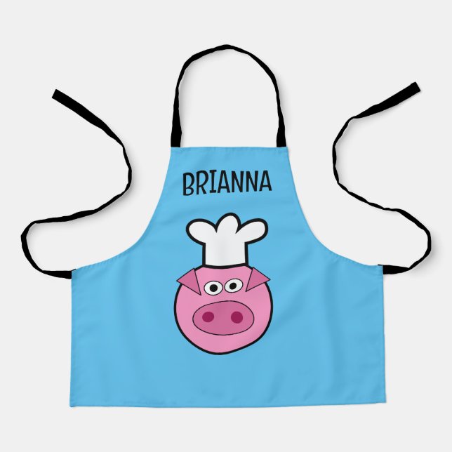 Delantal Chef de cerdos personalizado de cocina pequeña del (Anverso)