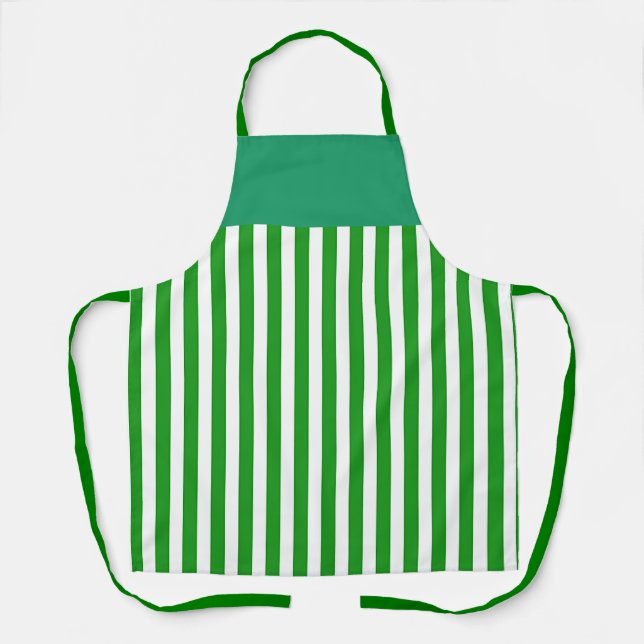 Delantal Chef de Cocina Green Stripe (Anverso)