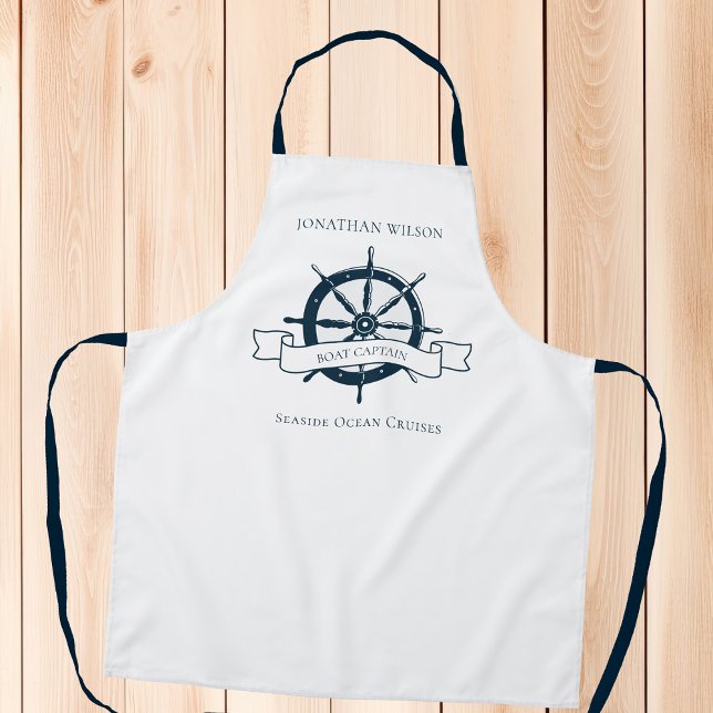 Delantal Chef de crucero Nautical Wheel Beach (Subido por el creador)