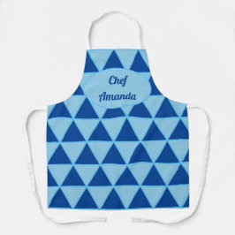 Delantal Chef de diseño gráfico del triángulo azul moderno