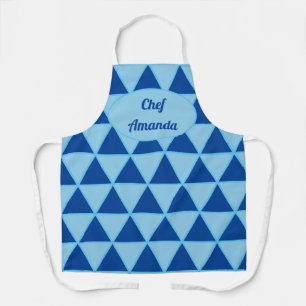 Delantal Chef de diseño gráfico del triángulo azul moderno