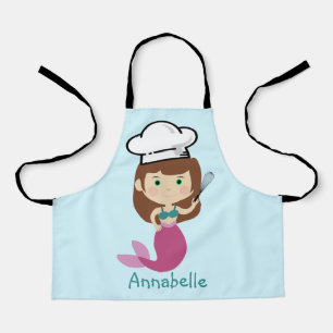 Delantal Chef de Sirena Rosa Personaliza al Apron Infantil