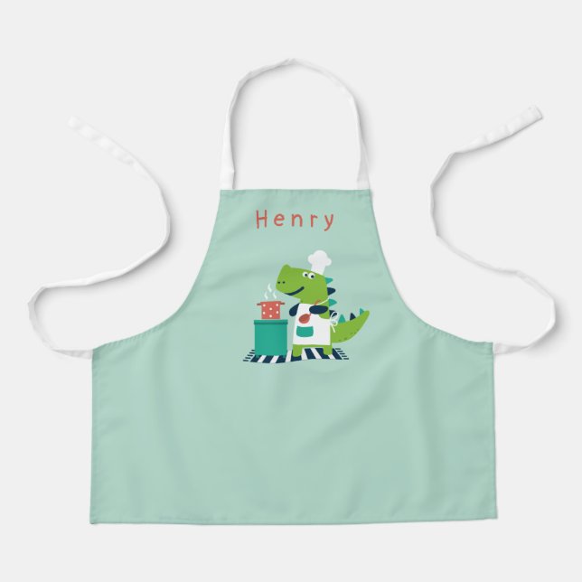 Delantal Chef Dino Apron Con Nombre (Anverso)