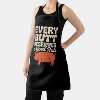Delantal Chef divertido de barbacoa. Todo trasero merece un