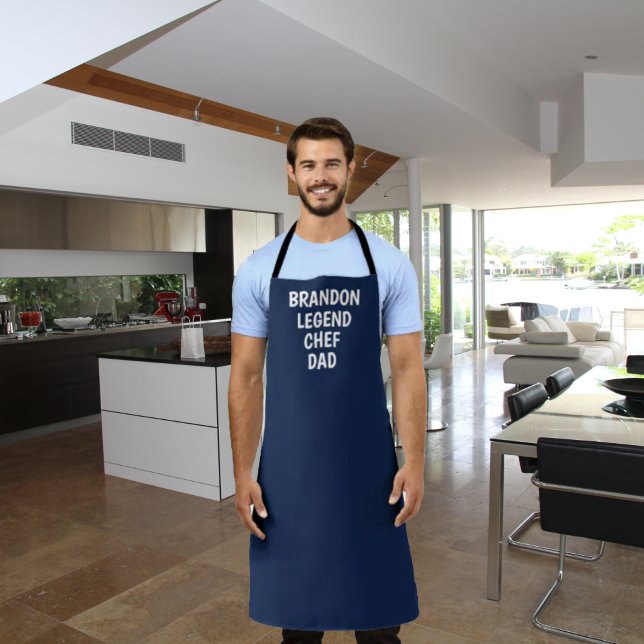 Delantal Chef elegante de la marina azul moderno y simple d (Subido por el creador)