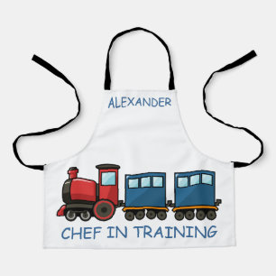 Delantal Chef en entrenamiento de trenes rojos personaliza
