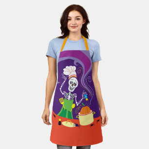 Delantal Chef Espeluznante Cocinando una Calabaza