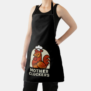 Delantal Chef Gallina Divertida Retro de Mother Clucker - C