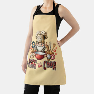 Delantal Chef Gnome Leopard Print Kiss The Cook