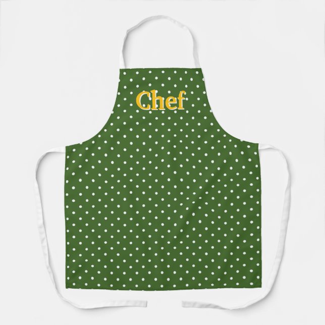 Delantal Chef Green White Dots (Anverso)