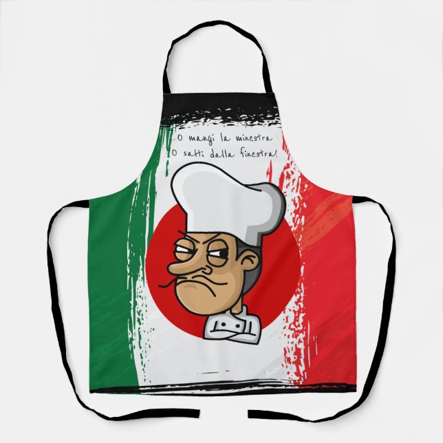 Delantal Chef italiano enfadado (Anverso)