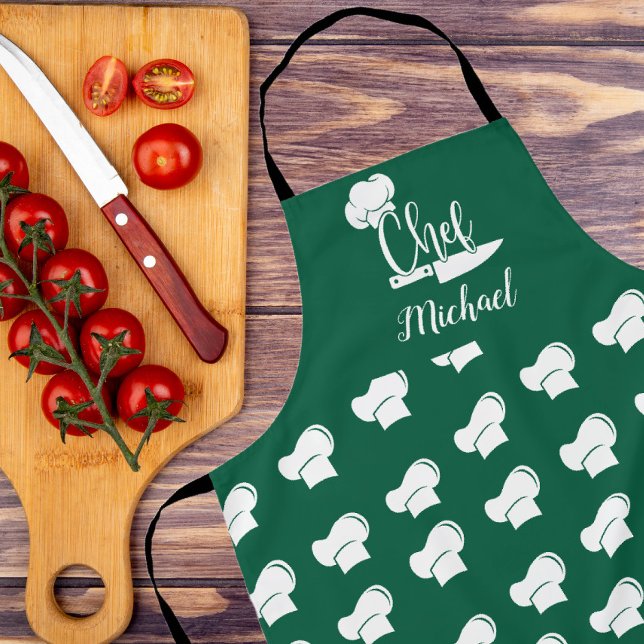 Delantal Chef personalizado con nombre Gorra de Chef Verde  (Subido por el creador)