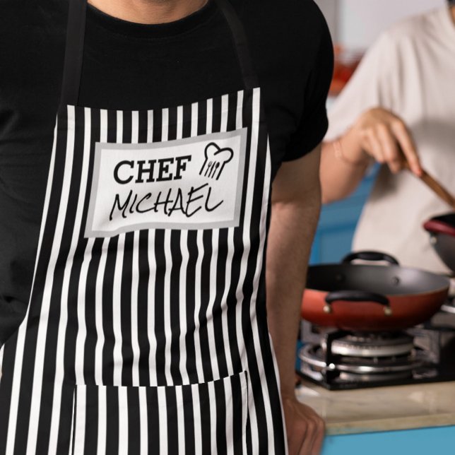 Delantal Chef Personalizado moderno personalizado de rayas  (Subido por el creador)
