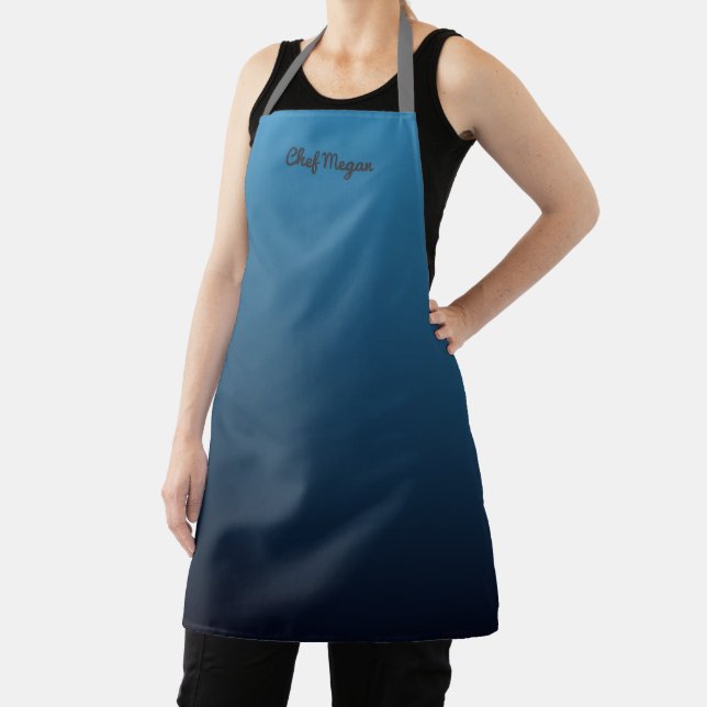 Delantal Chef Profesional Gradiente Azul (in situ)