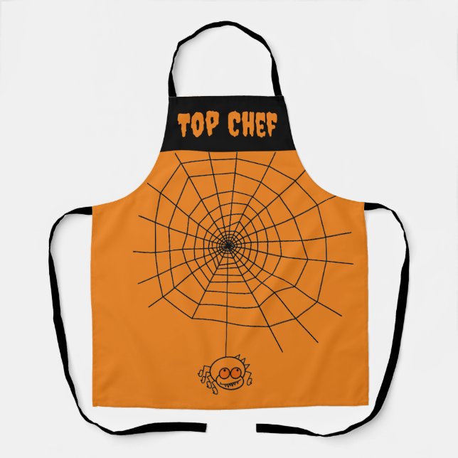 Delantal "Chef superior". Apron Spider Halloween (Anverso)