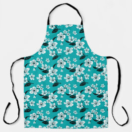 DELANTAL CHERRY BLOSSOM - SAKURA (VERDE AZULADO)