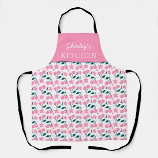 Delantal Cherry Pink Personalized Apron | Custom Name Apron