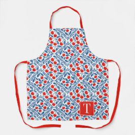 Delantal Cherry Rustic Farmhouse French Country Monogram