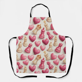 Delantal Chess & Hearts Valentines Pattern