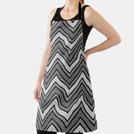 Delantal Chevron gris y negro