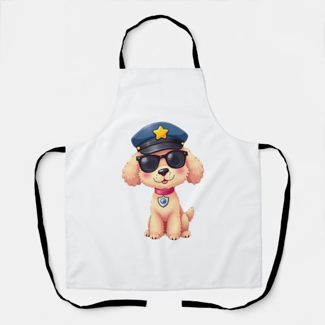 Delantal Chibi Anime Policía Poodle Dog (Anverso)