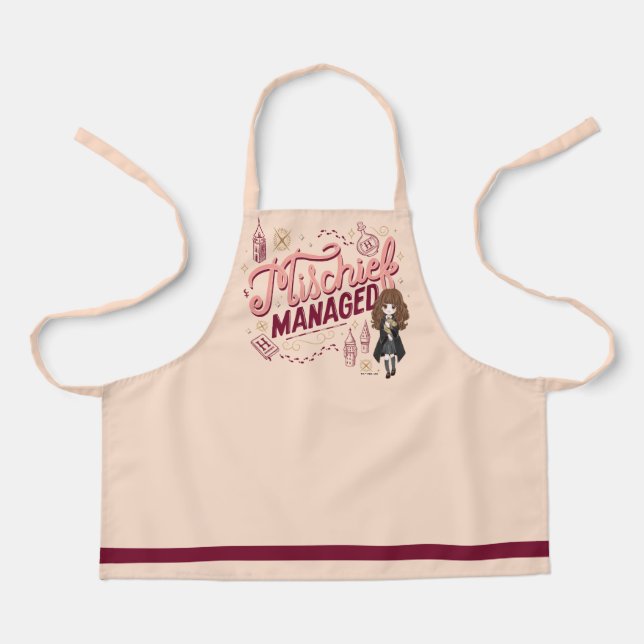 Delantal Chibi Hermione "Mischief Managed" (Anverso)