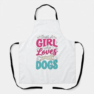 Delantal Chica Ama Perros Tipografía de Grabado Vintage Dis