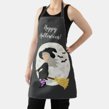 Chica Bruja Volando Y Feliz Texto De Halloween