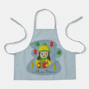 Delantal Chica con caja de regalo para Navidades