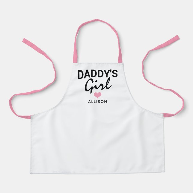 Delantal Chica Cute Daddys  Pink Heart Personalized Kids (Anverso)