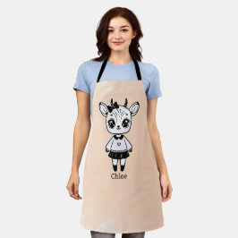 Delantal Chica de Antelope Adorable - Diseño de Doodle Cuto