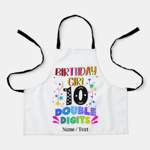 Delantal Chica de cumpleaños 10 dígitos dobles