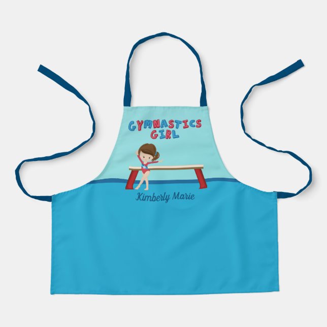 Delantal Chica de Gimnasia Cute Personalizado Niños Gimnast (Anverso)