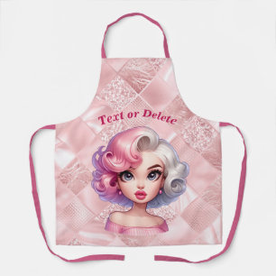 Delantal Chica de glamour retro belleza Personalizado aguda