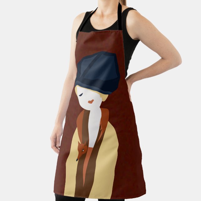 Delantal Chica de la boina azul Apron (in situ)