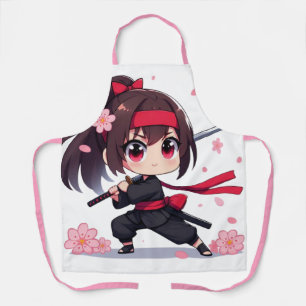 Delantal Chica de la floración guerrera de ninja
