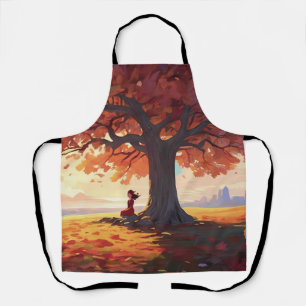Delantal Chica de la oración del árbol de otoño